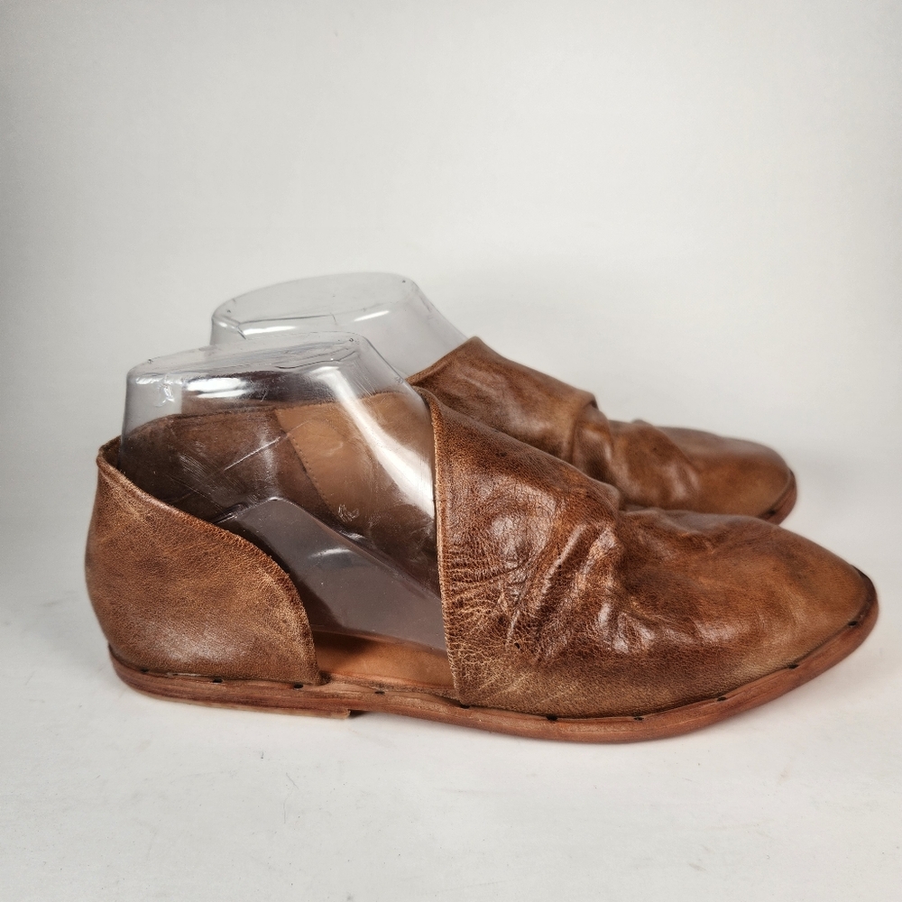 BEEK Womens Egret Shoe Size 7 Saddle Tan Leather Slip On Flat Boho Sandal - Picture 2 of 10